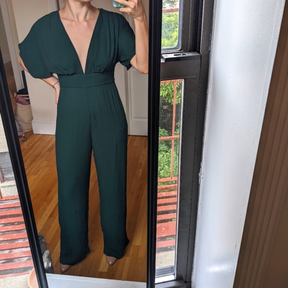 & Other Stories Full Length V Neck Jumpsuit